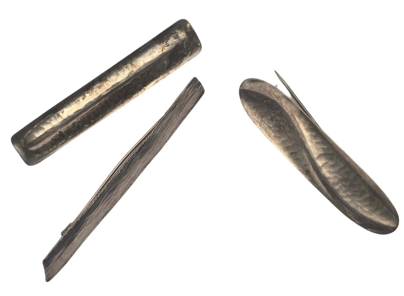 Lot of 3 Vintage European 800 / 835 Silver Bar Brooches: Each measures approx 2 1/2" wide and weighs ca. 5.8 grams. Very good vintage condition with minor wear and patina according to age. Marked. SHIPPING: We ship in-house and charge a flat fee of $12 for 