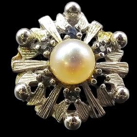 Vintage European 800 Silver & Pearl Multi-Strand Necklace Clip