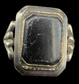 Vintage European 835 Silver & Black Onyx Ring