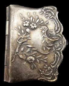 Antique French Silverplate Souvenir Book Locket Pendant