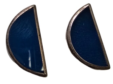 Pair of Vintage Sterling Silver & Gemstone Earrings