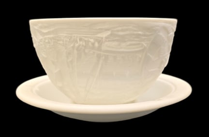 Vintage BERNADAUD Limoges France Bisquit Porcelain Candle Dish