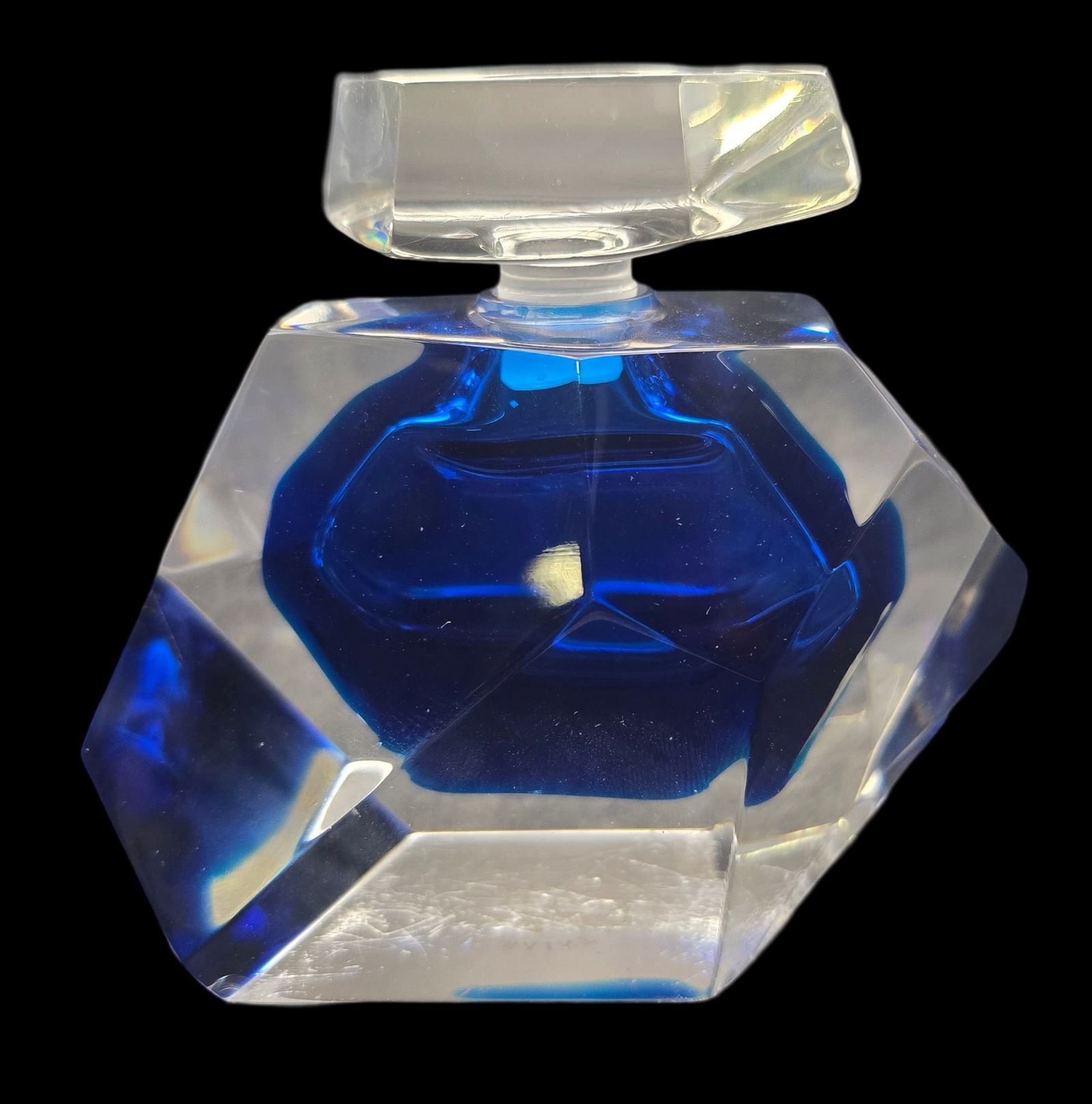Vintage 1994 SERGE MANSAU (1930 -2019) 'L'eau de Saint Louis' Crystal Art Glass Perfume Bottle (1 of 7)