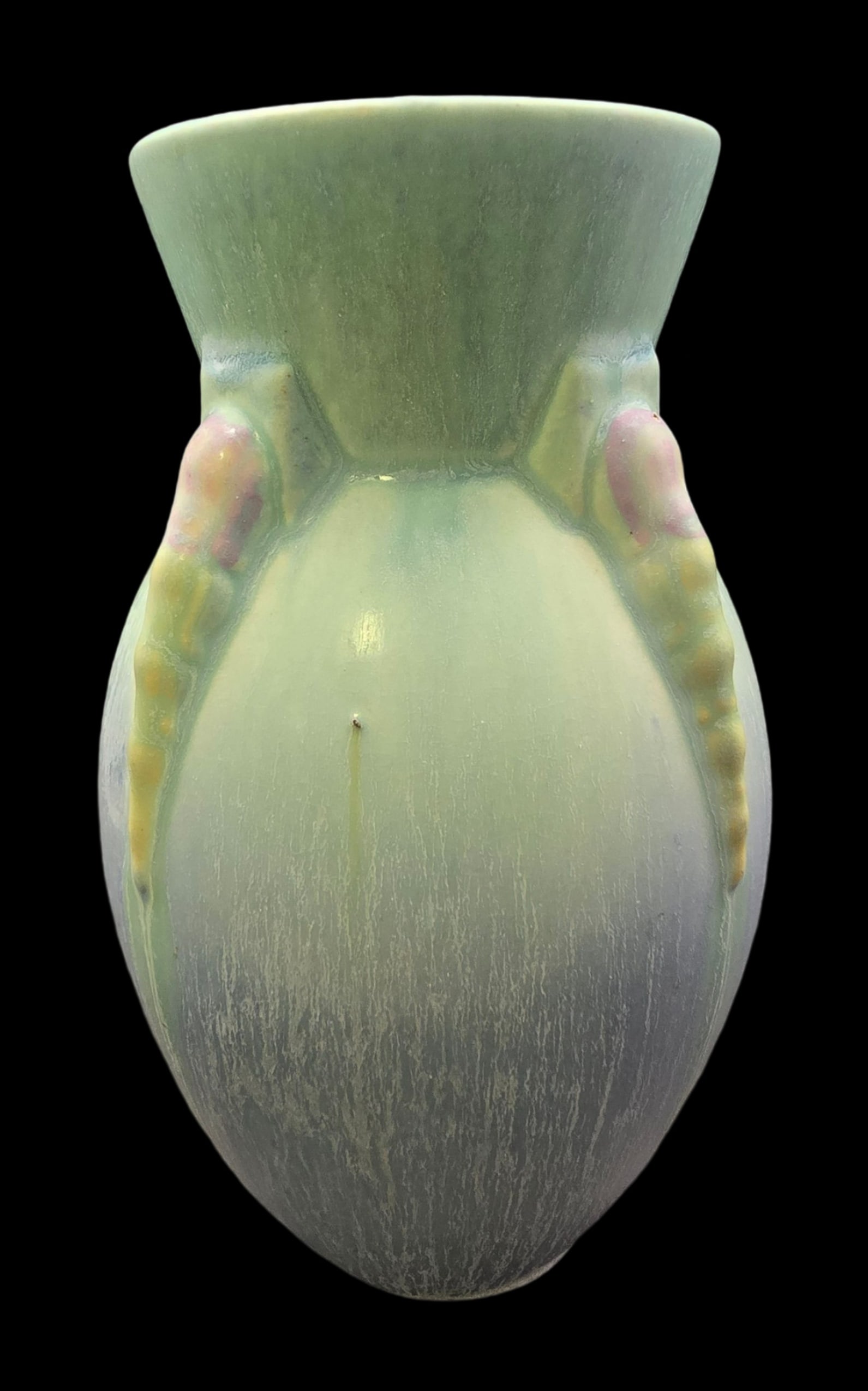 Vintage ROSEVILLE Art Pottery TOPEO Blue Ceramic Vase (1 of 5)