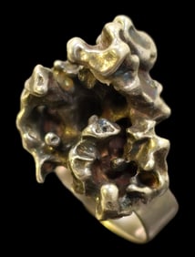 Unusual & Bold Vintage Mid-Century Modern Brutalist Sterling Silver Ring