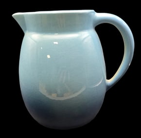 Vintage ROSEVILLE Art Pottery Blue Utility Ware Pitcher