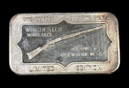 Vintage 1 oz 999 Fine Silver Winchester Rifle Ingot