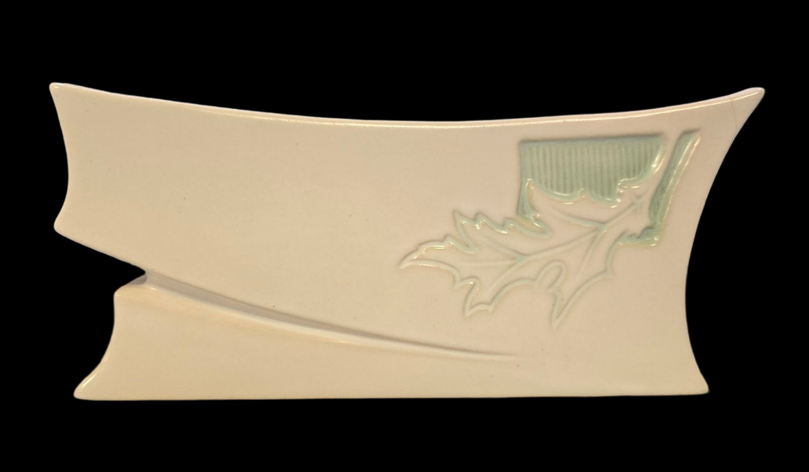 Vintage ROSEVILLE Art Pottery SILHOUETTE Tan Window Box Planter (1 of 6)