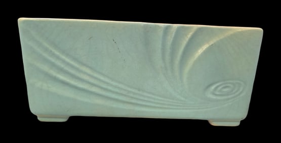 Vintage ROSEVILLE Art Pottery FLORANE Blue/Green Window Box Planter