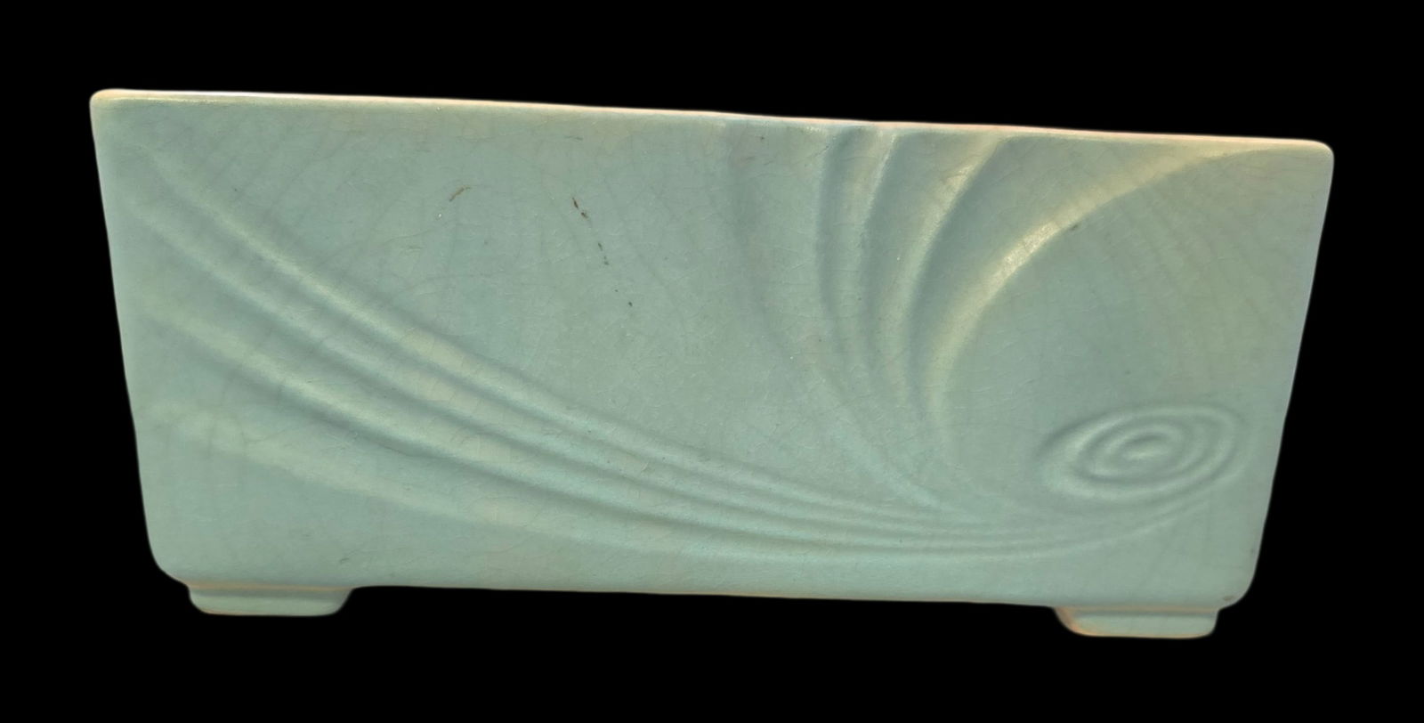 Vintage ROSEVILLE Art Pottery FLORANE Blue/Green Window Box Planter (1 of 6)