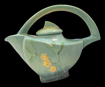Vintage ROSEVILLE Art Pottery WINCRAFT Blue Tea Pot