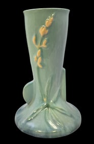 Vintage ROSEVILLE Art Pottery WINCRAFT Blue Vase