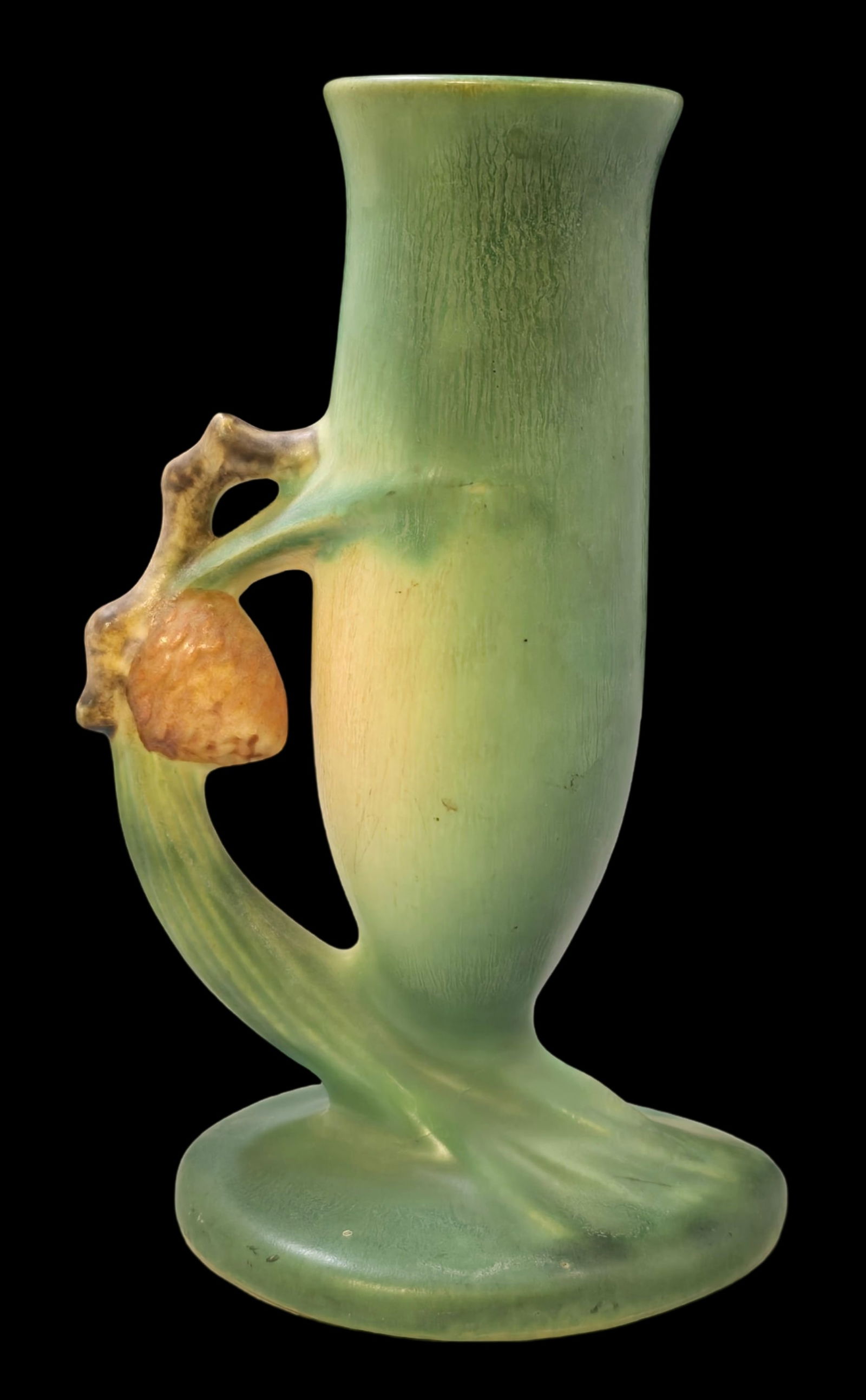 Vintage ROSEVILLE Art Pottery PINECONE Green Ceramic Vase (1 of 8)