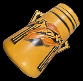 Vintage ROSEVILLE Art Pottery LAUREL YELLOW Ceramic Vase