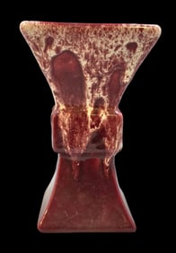 Vintage GONDER Art Pottery Red Drip Glaze Ceramic Vase