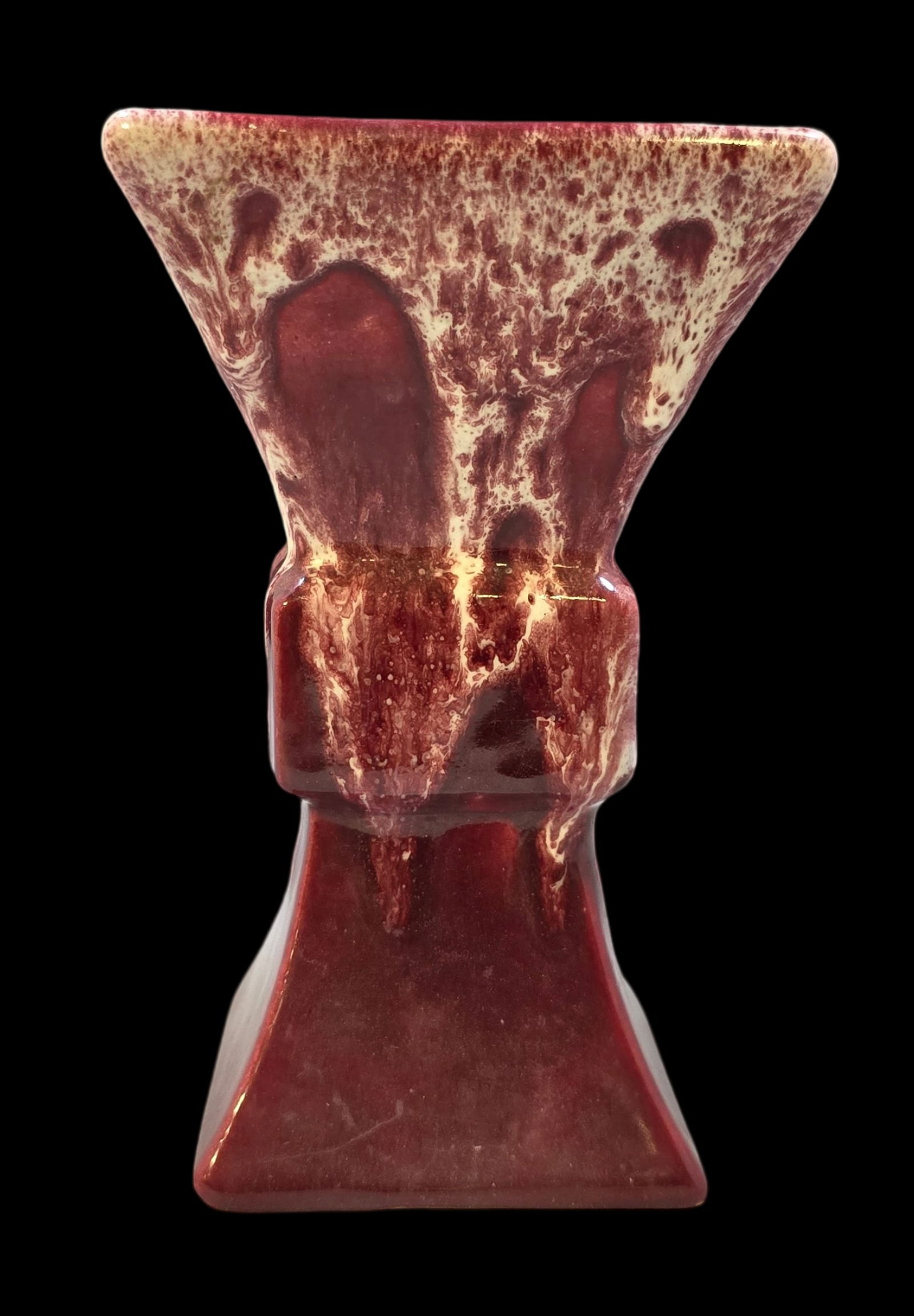 Vintage GONDER Art Pottery Red Drip Glaze Ceramic Vase (1 of 6)