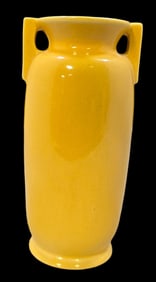 Vintage ROSEVILLE Art Pottery Yellow Ceramic Vase