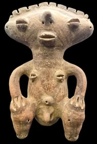 Antique Pre-Columbian Anthropomorphic Pottery Vessel