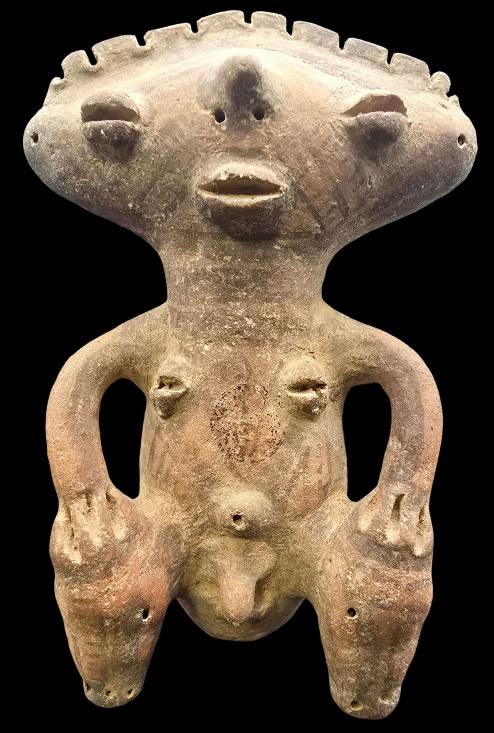 Antique Pre-Columbian Anthropomorphic Pottery Vessel (1 of 6)