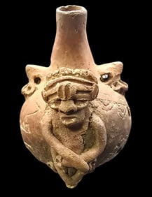 Vintage Pre-Columbian Style Anthropomorphic Pottery Vessel