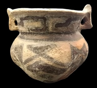 Ornate Antique Pre-Columbian Pottery Vessel