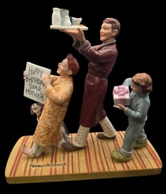 Vintage NORMAN ROCKWELL "Happy Birthday, Mother" Ceramic Figurine