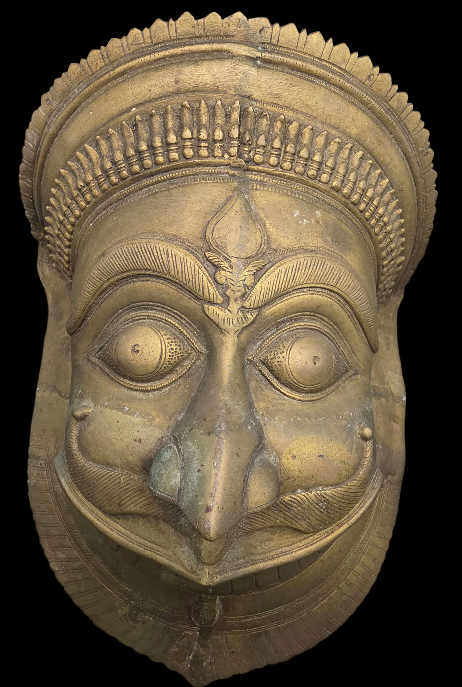 Large 19th Century Indian Cast Metal Wall Mask of "NARASIMHA (MAN LION)" - Avatar of Vishnu (1 of 7)