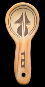 Vintage Native American Hand Painted Wood Spoon