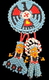 Vintage 1970s Native American Navajo Glass Bead Worry Doll Couple