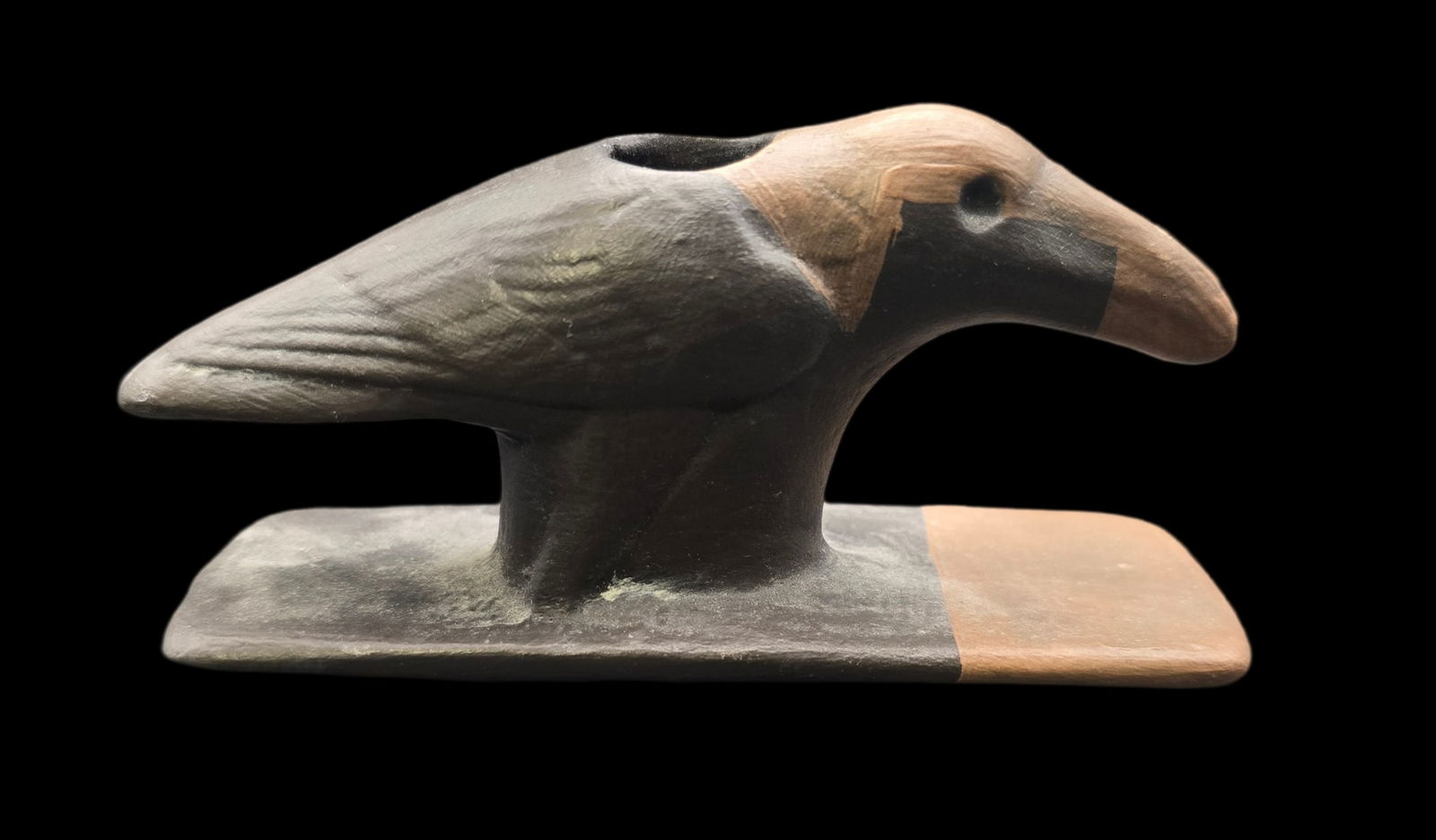 Vintage Native American Hand Crafted & Painted Pottery Pipe in Bird Shape (1 of 7)