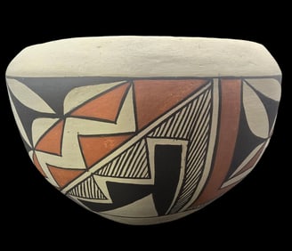 Vintage Southwestern Native American Pueblo F.V. Acoma New Mexico Pottery Vessel