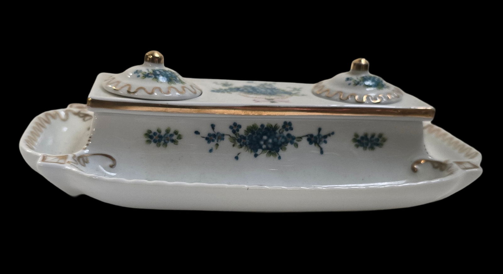 Antique French Hand Painted Porcelain Desk Set (1 of 5)