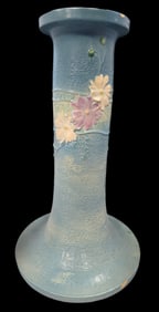 Large Vintage ROSEVILLE Art Pottery CLEMATIS Blue Ceramic Planter Pedestal