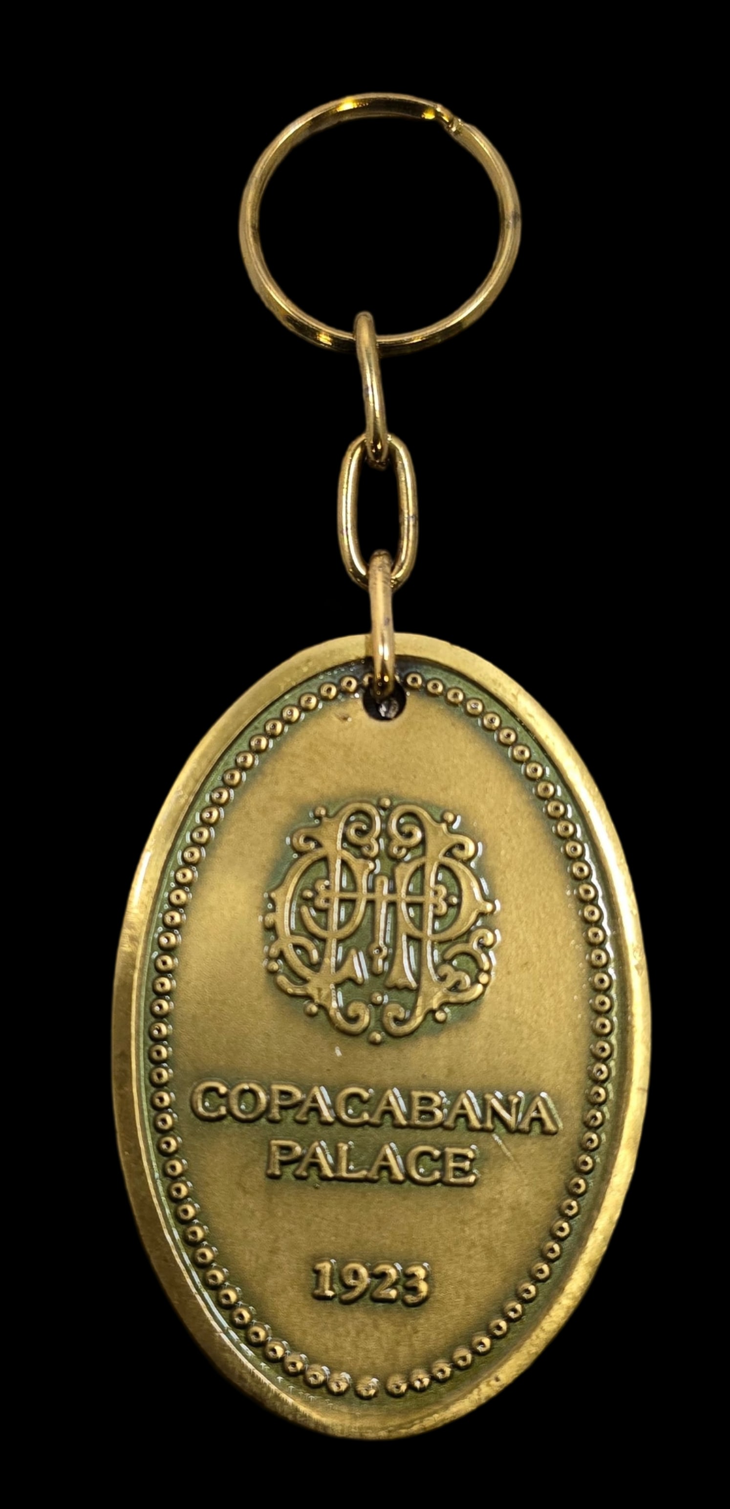 Vintage Copacabana Palace Rio de Janeiro Brazil Hotel Key Keychain: Very good vintage condition with minor wear according to age, please see pictures. Measures approx. 4 1/2" long x 2" wide.