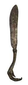 Vintage Brass Turkey Foot Figural Metal Letter Opener