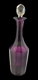 Vintage Purple Art Glass Perfume / Scent Bottle /w Stopper