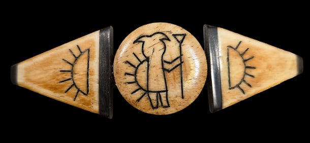Vintage Scandinavian Hand Carved Bone Hairclip