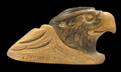 Vintage THOMAS B MARACLE Hand Carved Stone Eagle Figurine