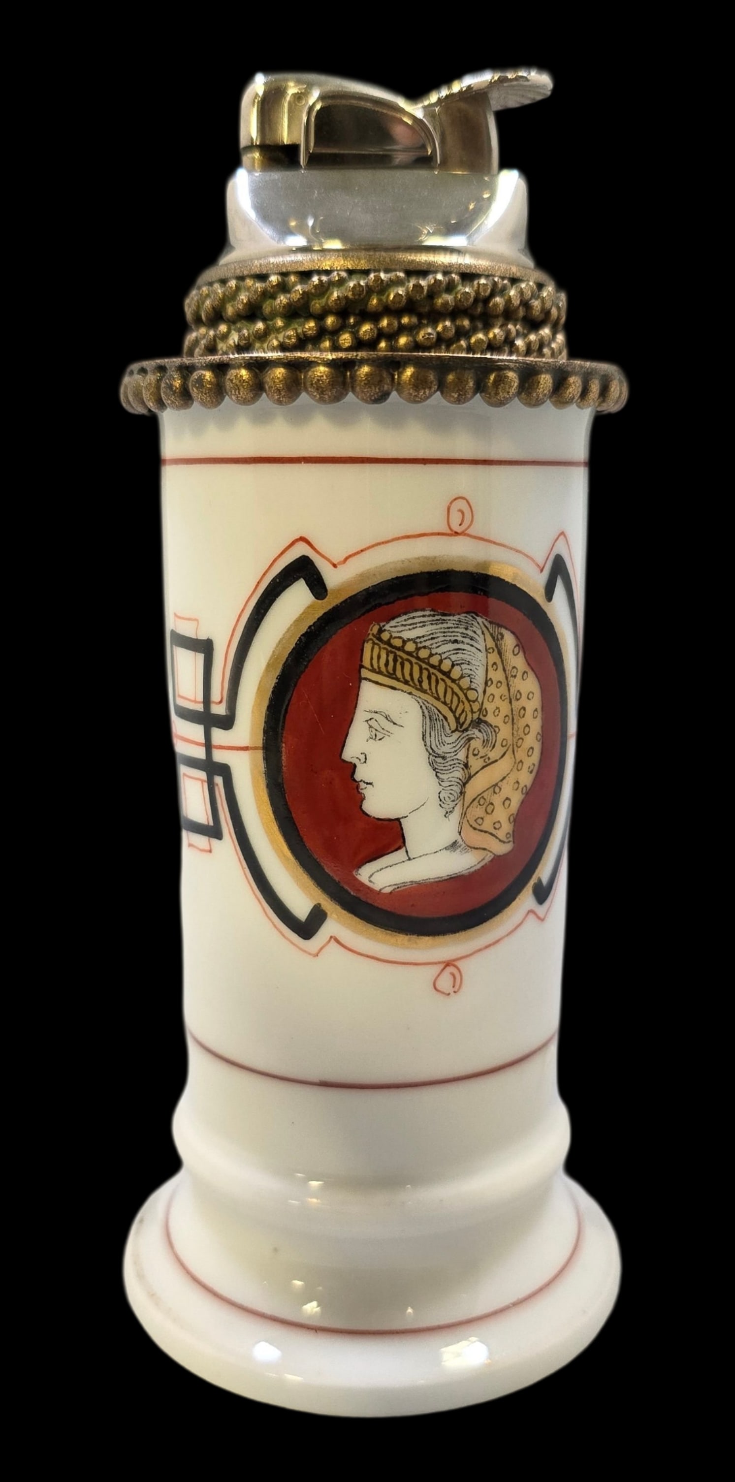 Rare Vintage EVANS Milk Glass Lighter (1 of 9)