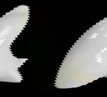 Mid-Century Modern URBANO ZACCAGNINI (Italian, 1868-1937) White Ceramic Dove Figurine: Charming glazed white ceramic dove made by Zaccagnini, Italy in the 1960s. Very good vintage condition; no chips, cracks, or repairs. Signed on the bottom. Measures approx. 12 1/2" high x 9" long x 5"