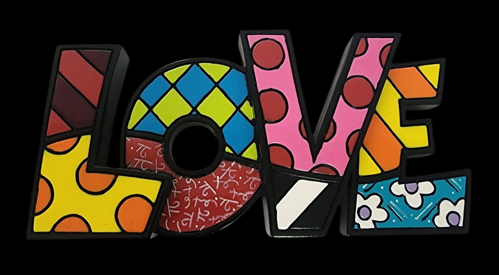 Vintage ROMERO BRITTO "Love" Word Figurine / Wall Art