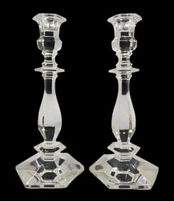 Elegant Pair of Vintage TIFFANY & CO Crystal Candle Holders