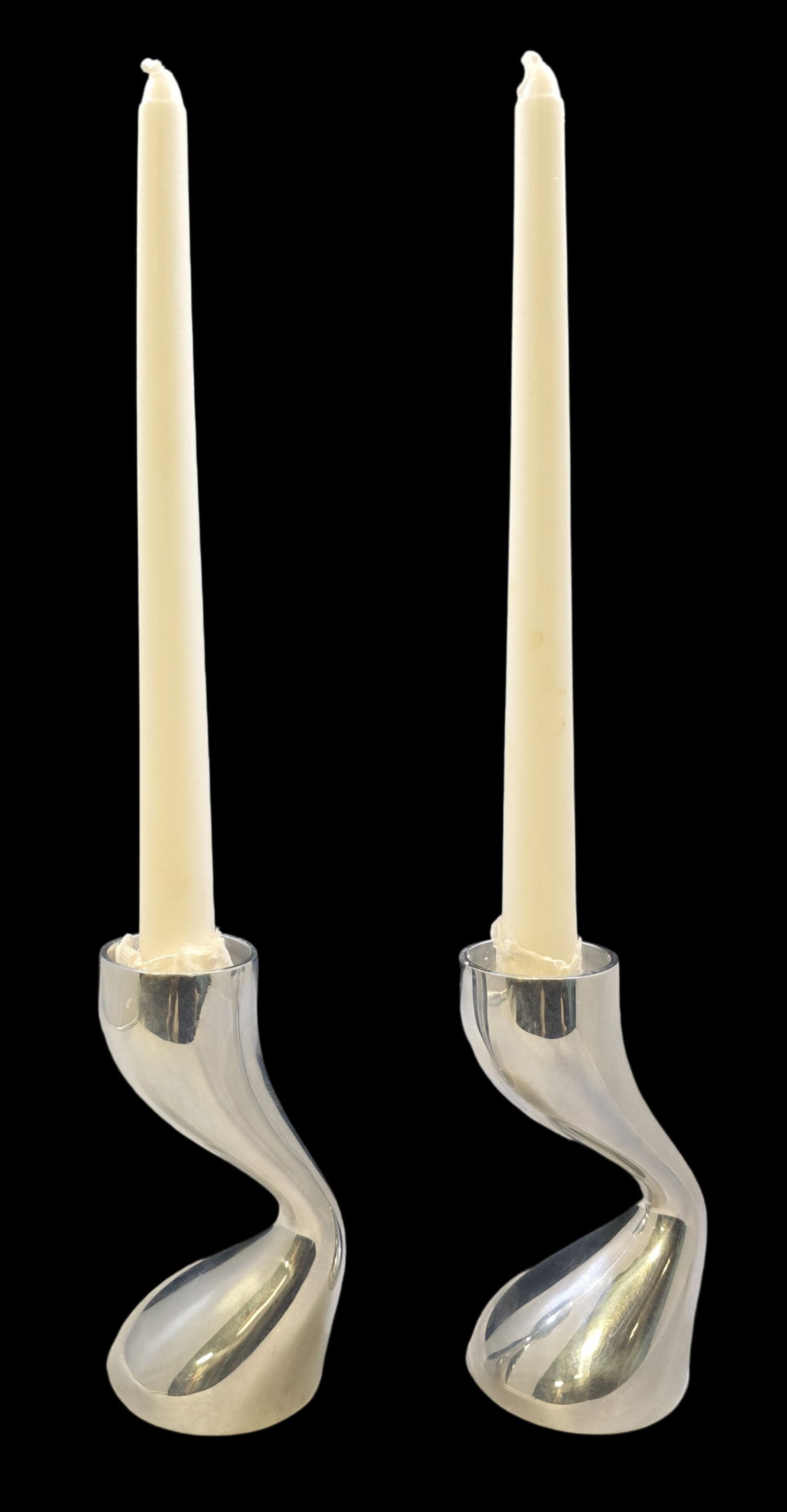 Vintage Pair of Stylish KARIM RASHID for NAMBE Metal Candle Holders (1 of 7)