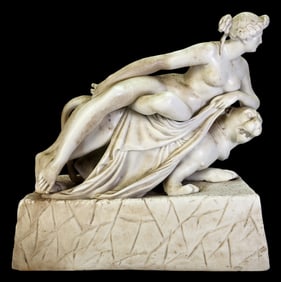 Antique Ceramic Sculpture after Johann Heinrich von Dannecker "Ariadne Riding a Panther"