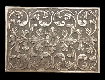 Ornate Antique Hand Chased Sterling Silver Snuff Box /w Floral Designs