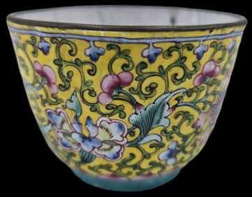 Antique 19th Century Chinese Famille Rose Porcelain Tea Cup