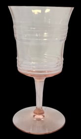Vintage TIFFIN Pink Crystal Stemmed Wine Glass