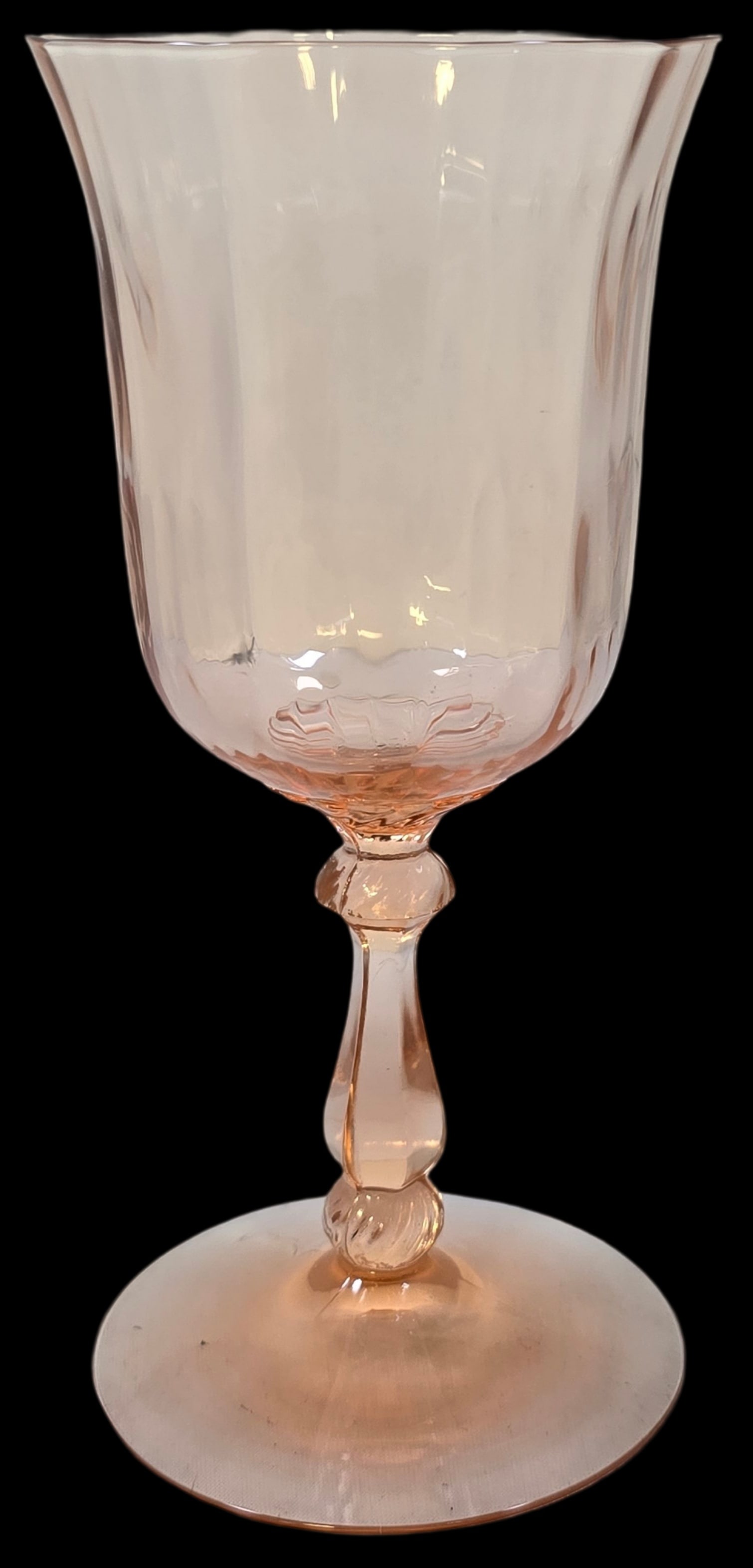 Vintage HEISEY Pink Pen Charter Flamingo Crystal Wine Goblet / Glass: Very good vintage condition; no chips, cracks, and repairs. Measures approx. 7" high x 3 1/2" in diameter