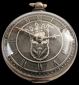 Very Rare 1700s British SMITH WALTON Sterling Silver Verge Fusee Memento Mori Pocket Watch