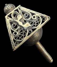 Stunning Vintage Handmade Judaica Sterling Silver Dreidel